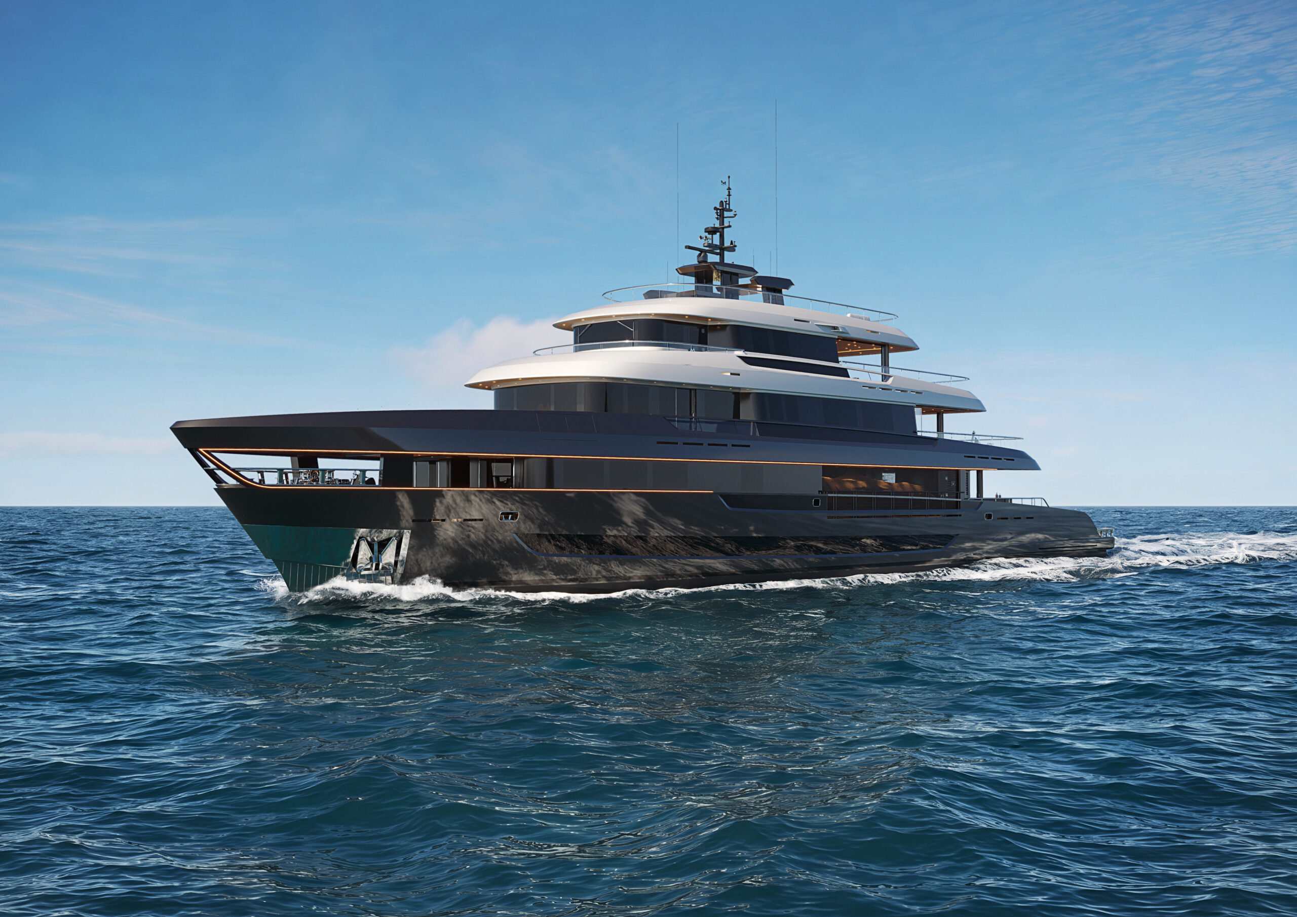 Maiora unveils Supernova 50, its first steel and aluminum superyacht, co-authored by ELIE SAAB and Tommaso Spadolini
